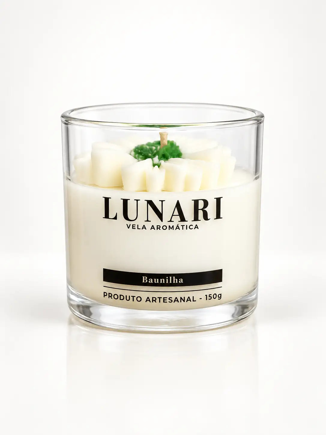 Vela Aromática Baunilha Premium Flor Artesanal