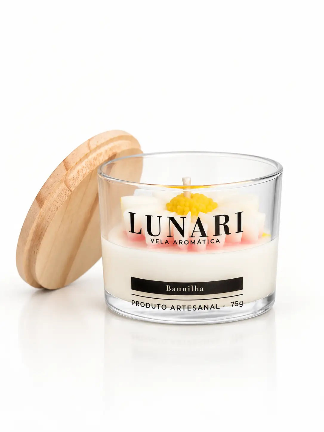 Vela Aromática Baunilha Premium Flor Artesanal