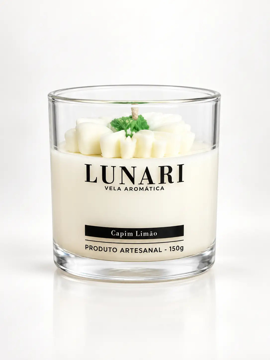 Vela Aromática Capim Limão Flor Artesanal