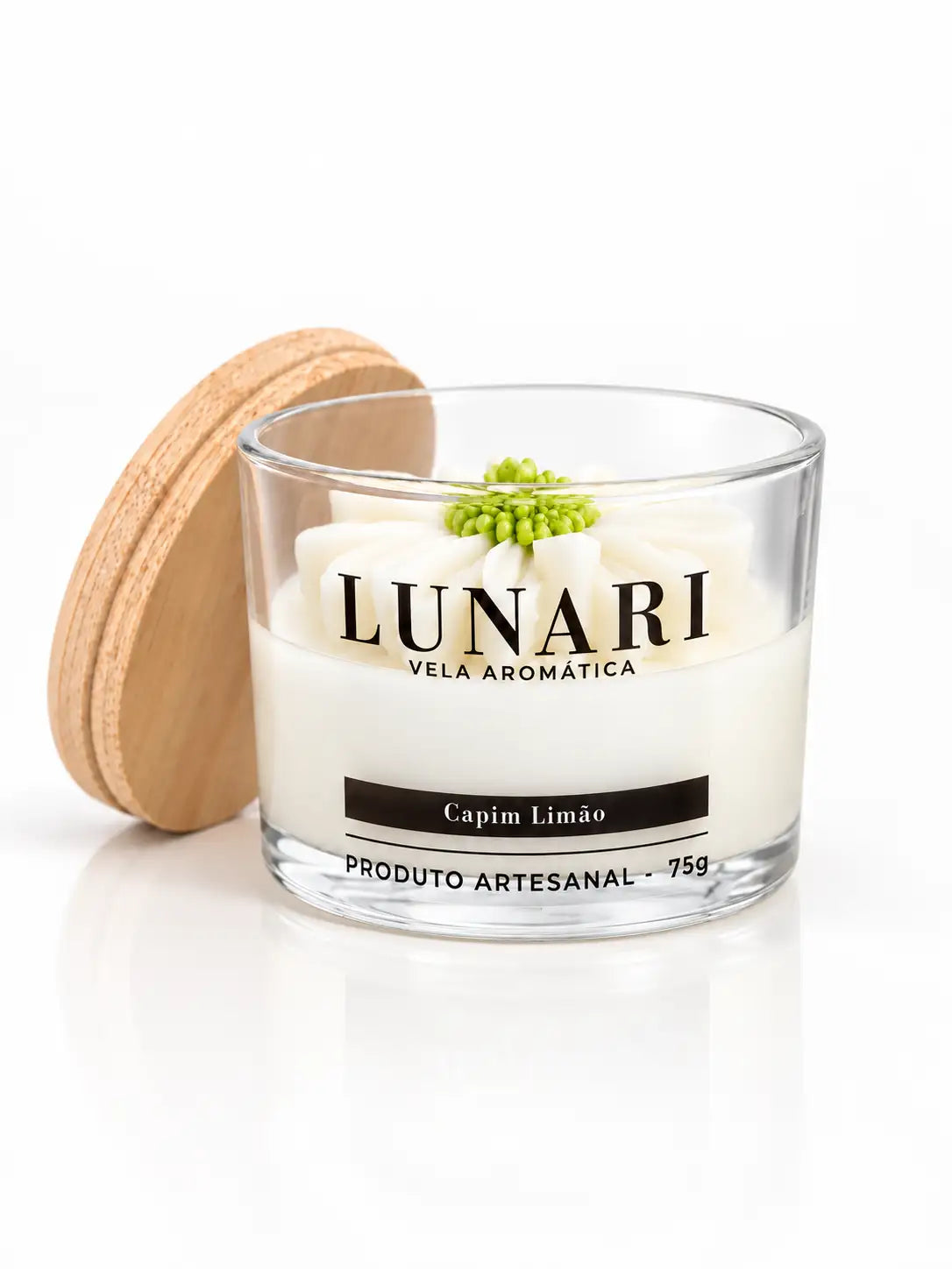 Vela Aromática Capim Limão Flor Artesanal