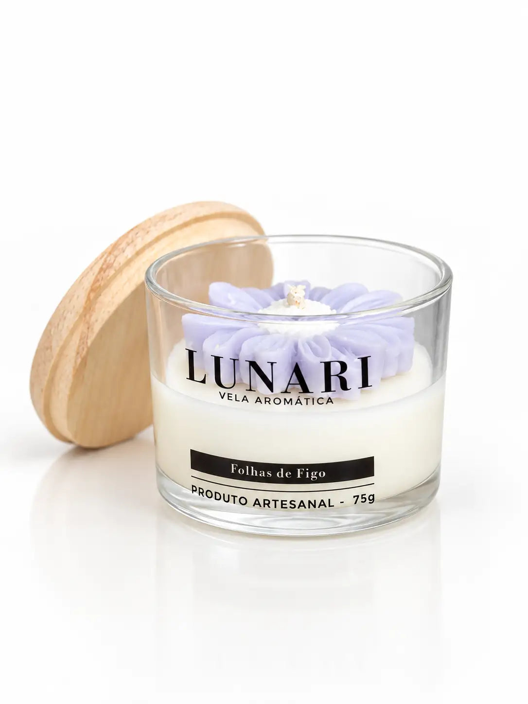 Vela Aromática Folhas de Figo Flor Artesanal