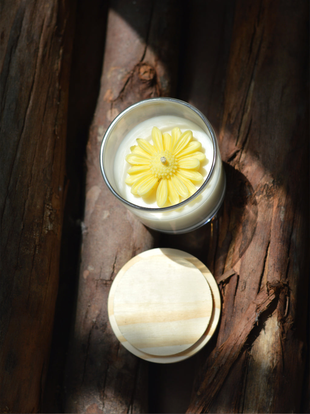 Vela Aromática Capim Limão Flor Artesanal