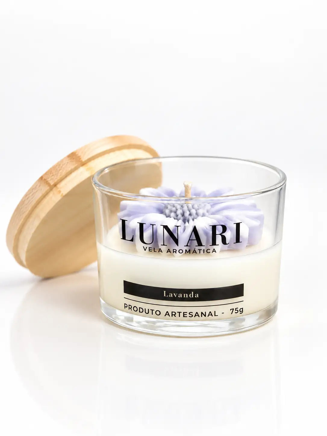 Vela Aromática Lavanda Flor Artesanal